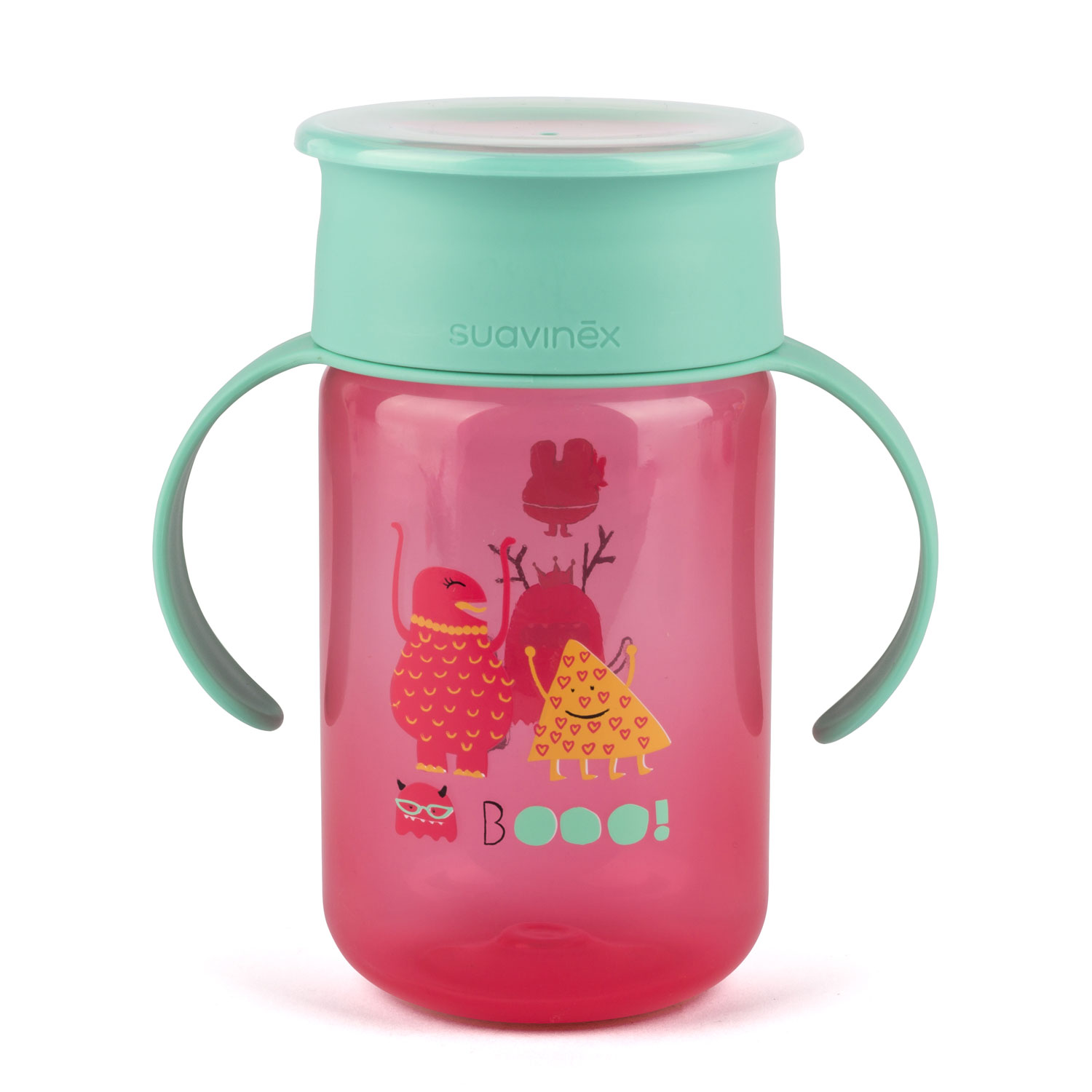 Поильник Suavinex BOOO от 12мес, тренировочный розовый 108110675-poilnik-suavinex-booo-ot-12mes-trenirovochnii-rozovii