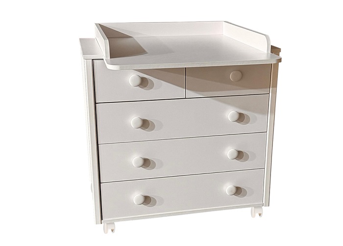 Пеленальный комод Антел Malenkiy Princ (белый/белый)