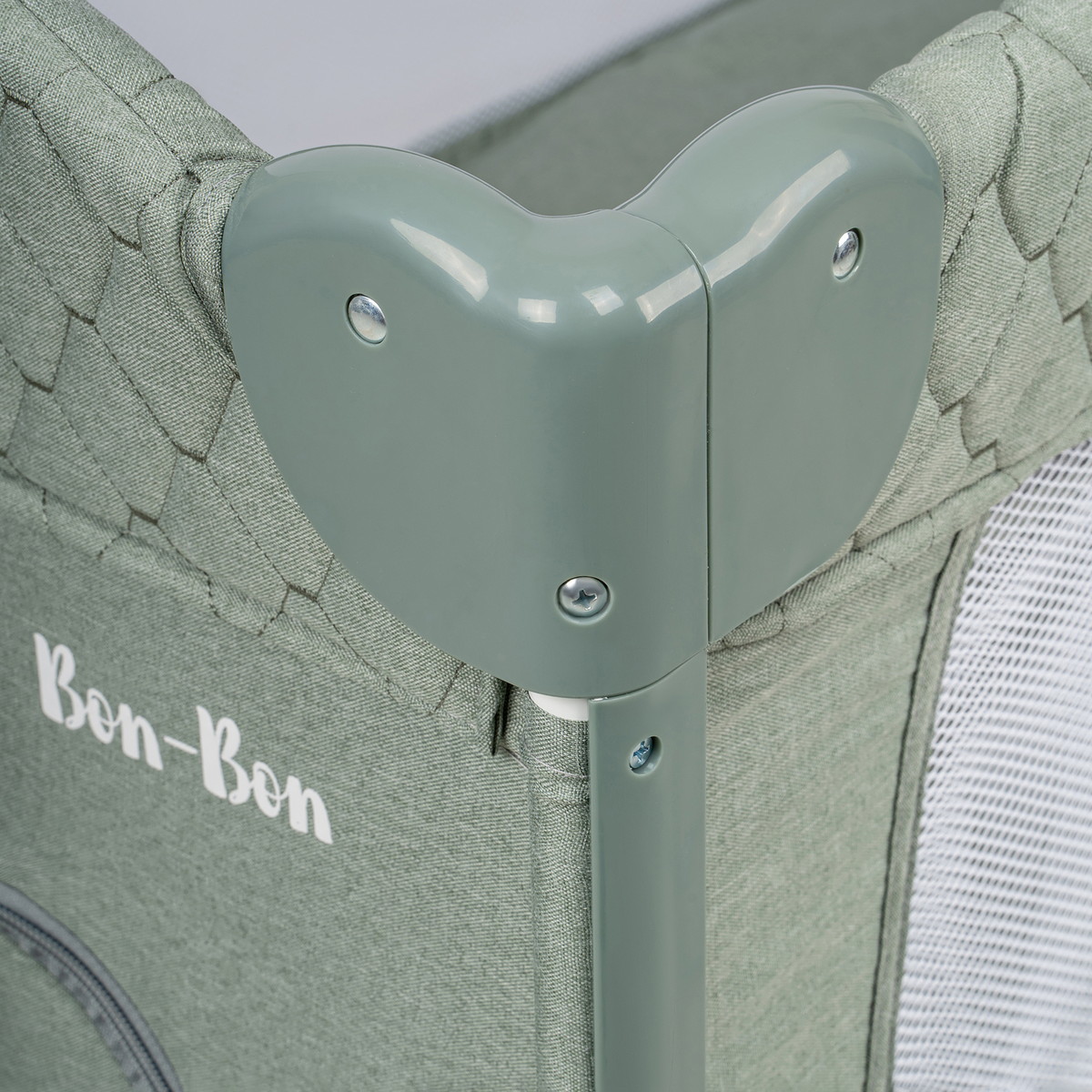 Манеж-кровать Indigo Bon-Bon, лен, приставной, 2 уровня зеленый wvwqj29mhwbqj9d3lk3v8tm93glchg71