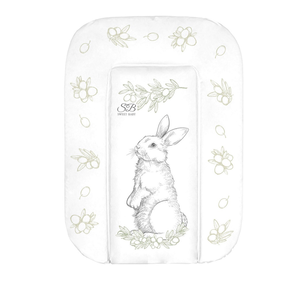 Пеленальный матрасик 48х71 Sweet Baby Foresta Magica Grigio/oliva (заяц серый/оливковый) 108135295-pelenalnii-matrasik-48h71-sweet-baby-foresta-magica