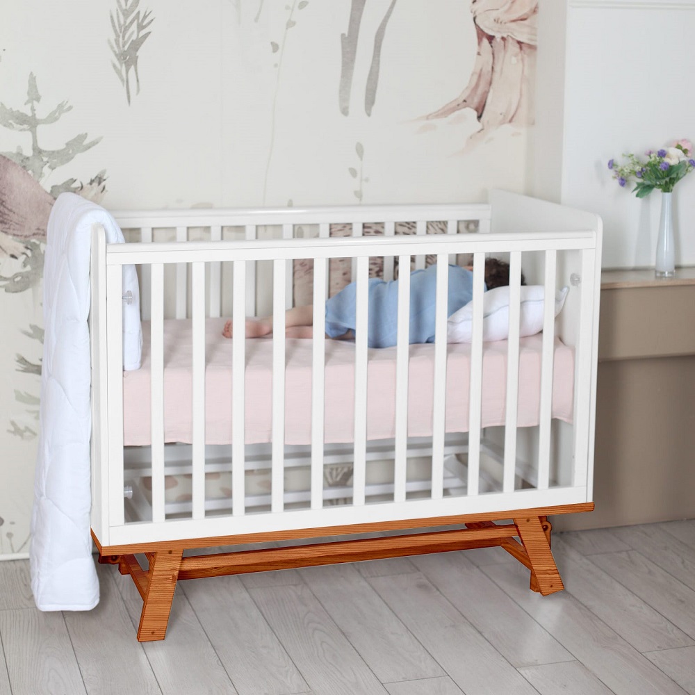 Детская кроватка Sweet Baby Nuovo с маятником Белая/Натуральная 108135254-detskaya-krovatka-sweet-baby-nuovo-s-mayatnikom-belayanaturalnaya