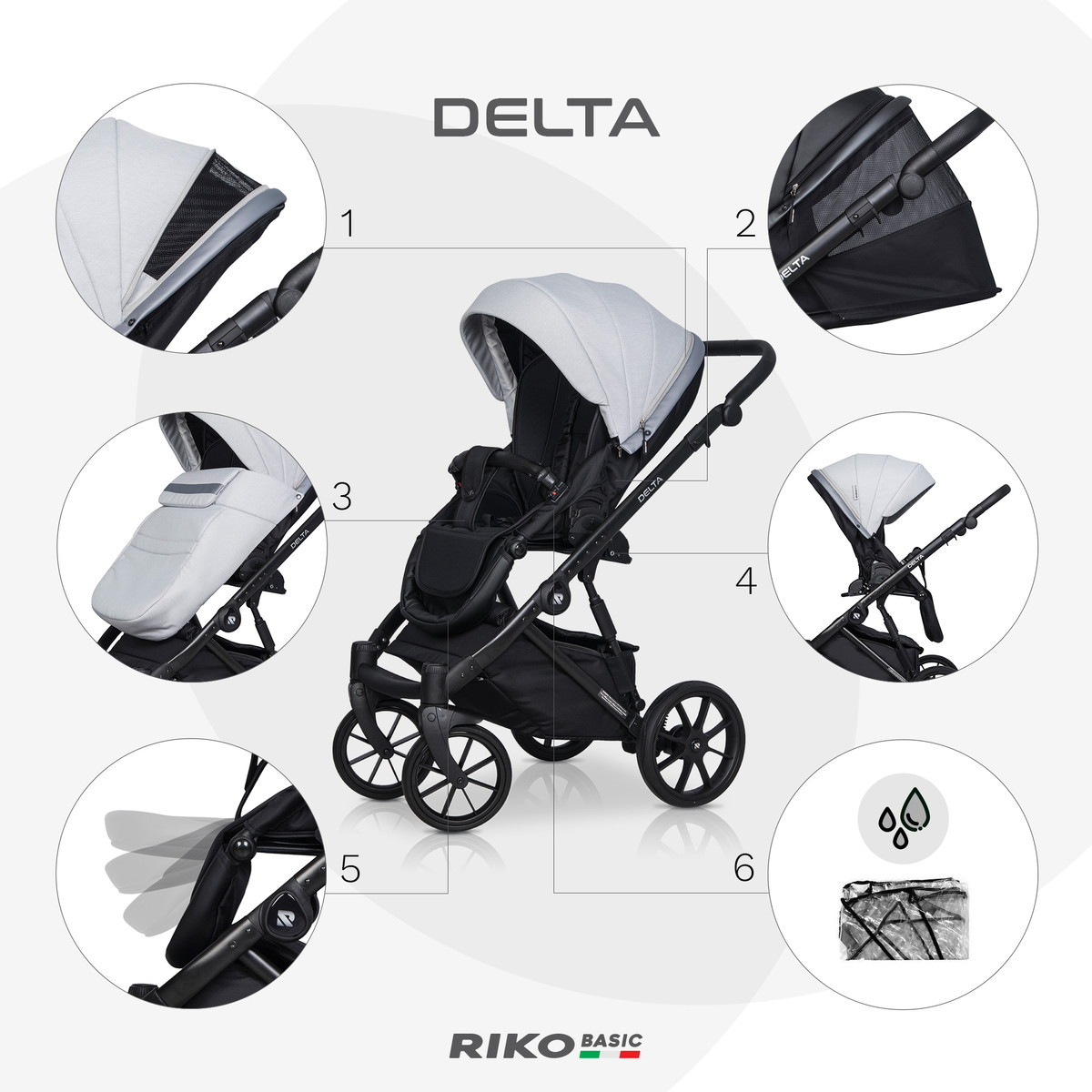 Коляска 3 в 1 RIKO BASIC DELTA 01 Grey Fox (серый) mj2tof8blqewfzr09d2kae8vpczykrrr