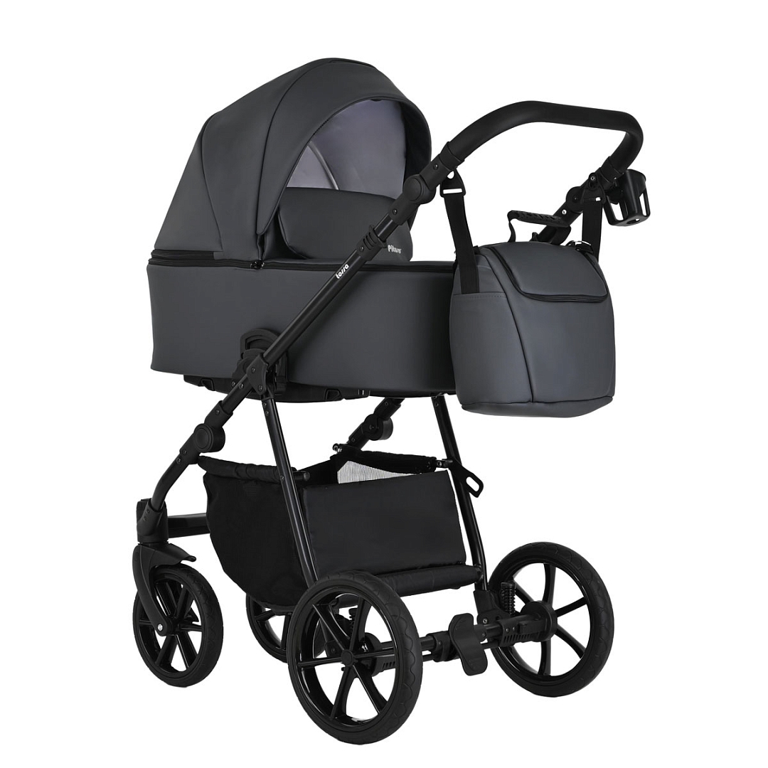 Коляска 2 в 1 Pituso Tossa Кожа (Dark Grey)