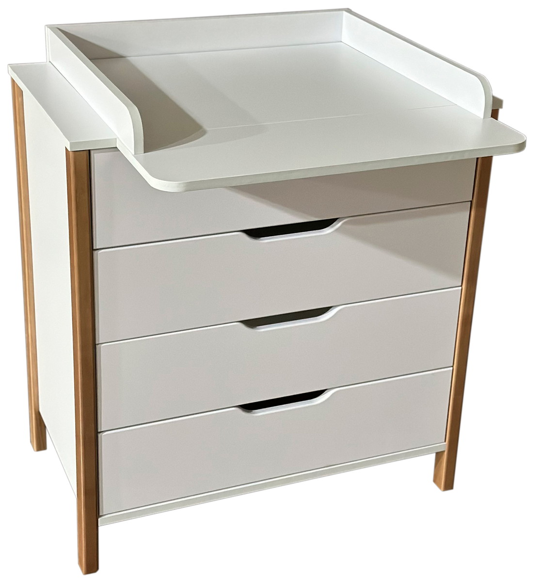 Пеленальный комод Oliver Prince (белый/бук)