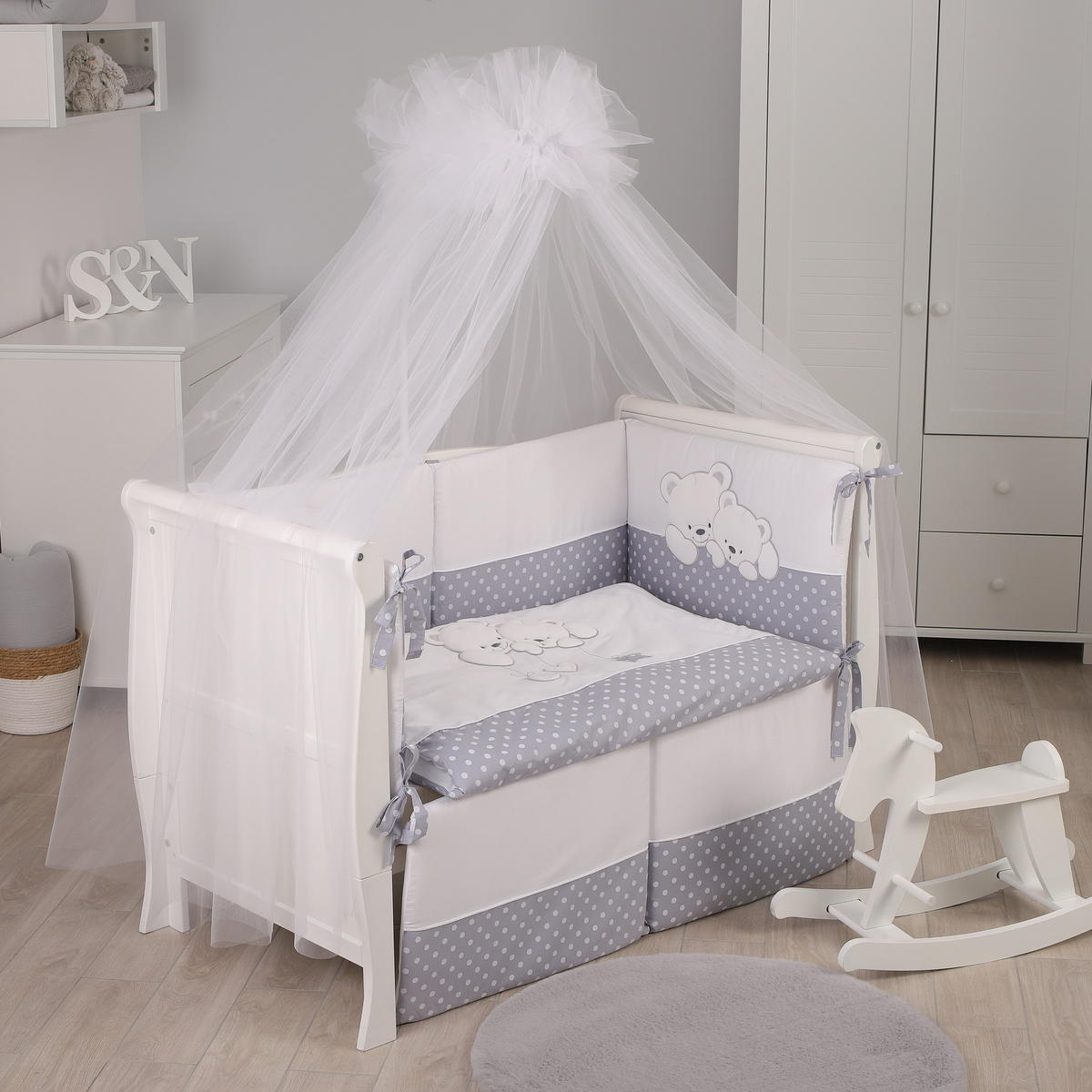 Комплект постельного белья Lepre Sweet Bears 6 предметов (125*65) 23 серый/горох ud01udcs47y8y5k4h1ecgw2z5jr22yo9