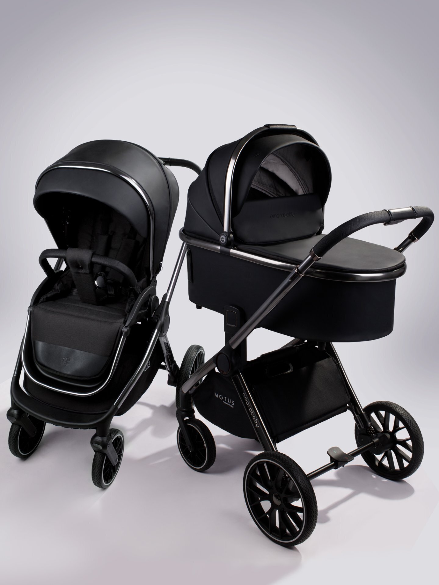 Коляска 2 в 1 Amarobaby Motus Premium Ecco (черный)