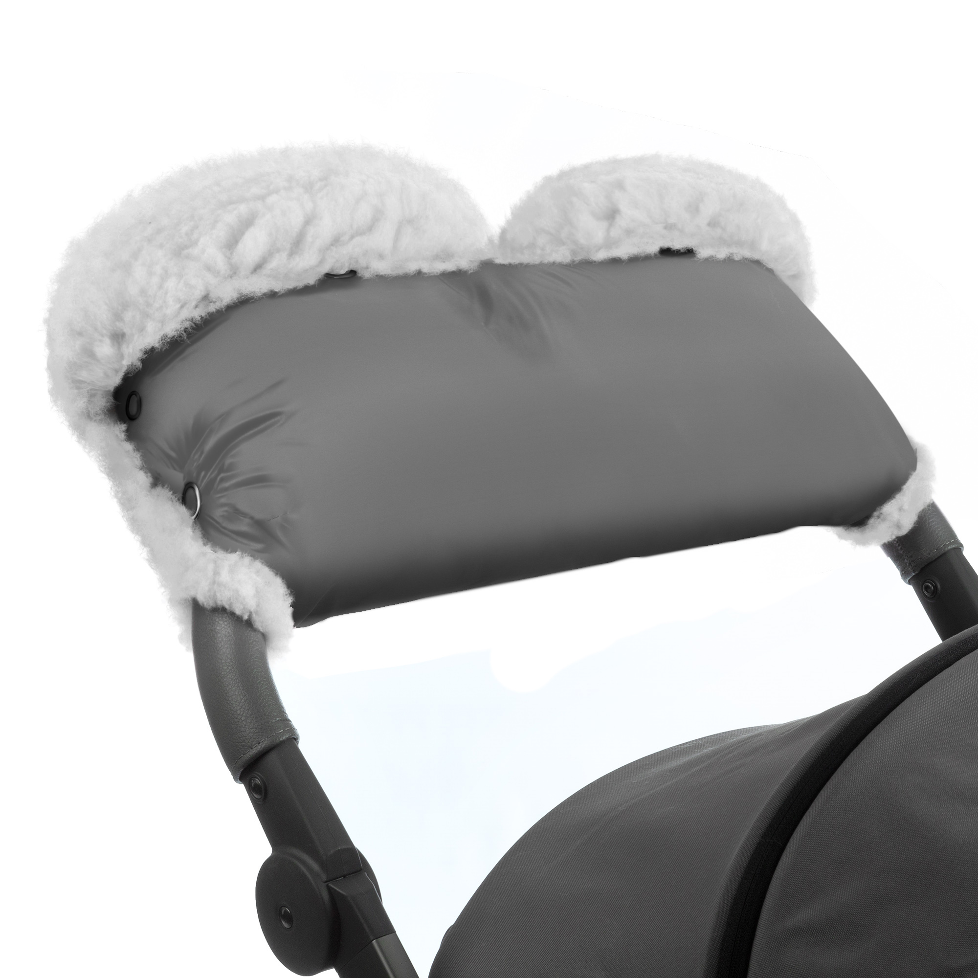 Муфта для рук на коляску Esspero Soft Fur Lux (Натуральная шерсть) (Grey)