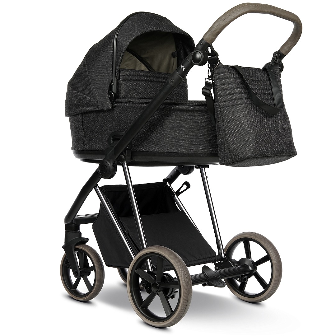 Коляска 2 в 1 Roan Sol Vintage Luxury (Pixel/Dark/Nickel/руч.Cappuccino)