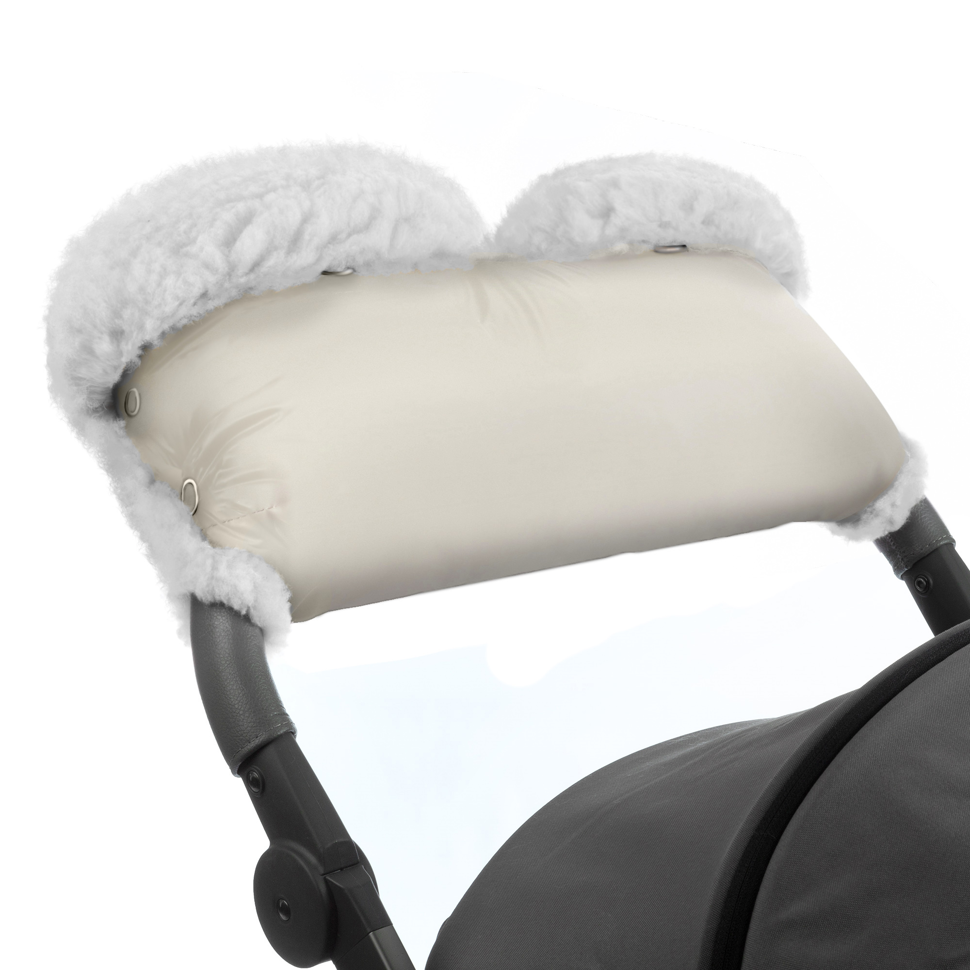 Муфта для рук на коляску Esspero Soft Fur Lux (Натуральная шерсть) (Beige)