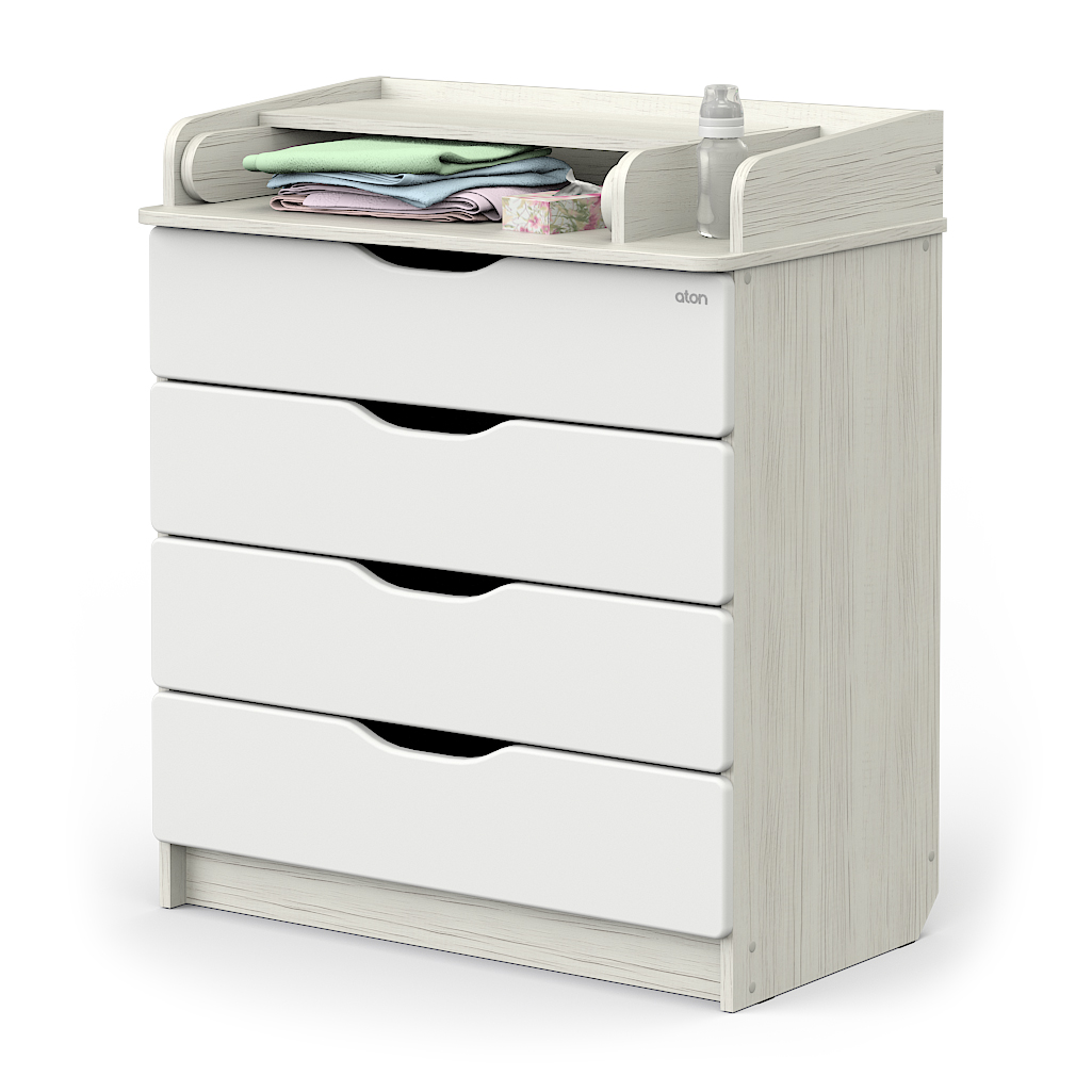 Комод АТОН Сириус-2 WOOD 804 ПВХ с шариковыми направляющими древесина белая 108133774-komod-aton-sirius-2-wood-804-pvh-s-sharikovimi-napravlyayushimi-