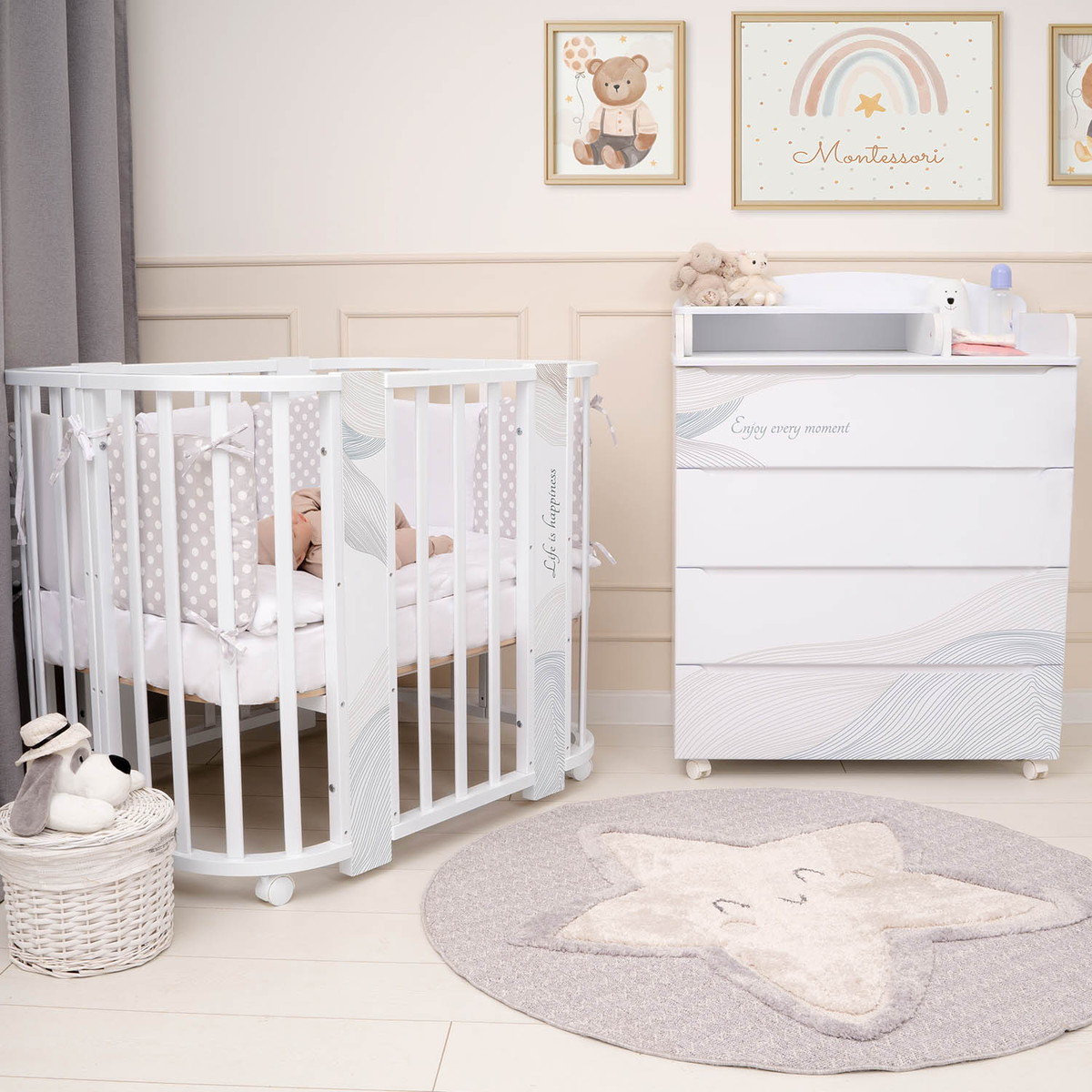 Комод Indigo Green Line с узким пеленальным столиком, ЛДСП, МДФ  Волна 070m7jsppgge9nljc0u9z7w8mrlw9d6b