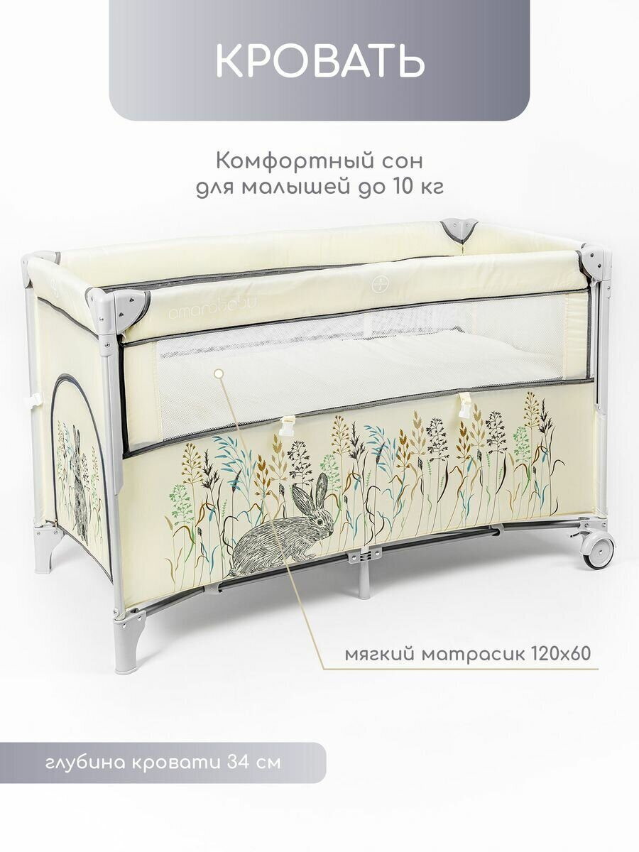Манеж-кровать Amarobaby Transform Flora/Бежевый g1nj05h706yxof2vw5rq82rqoju2imah