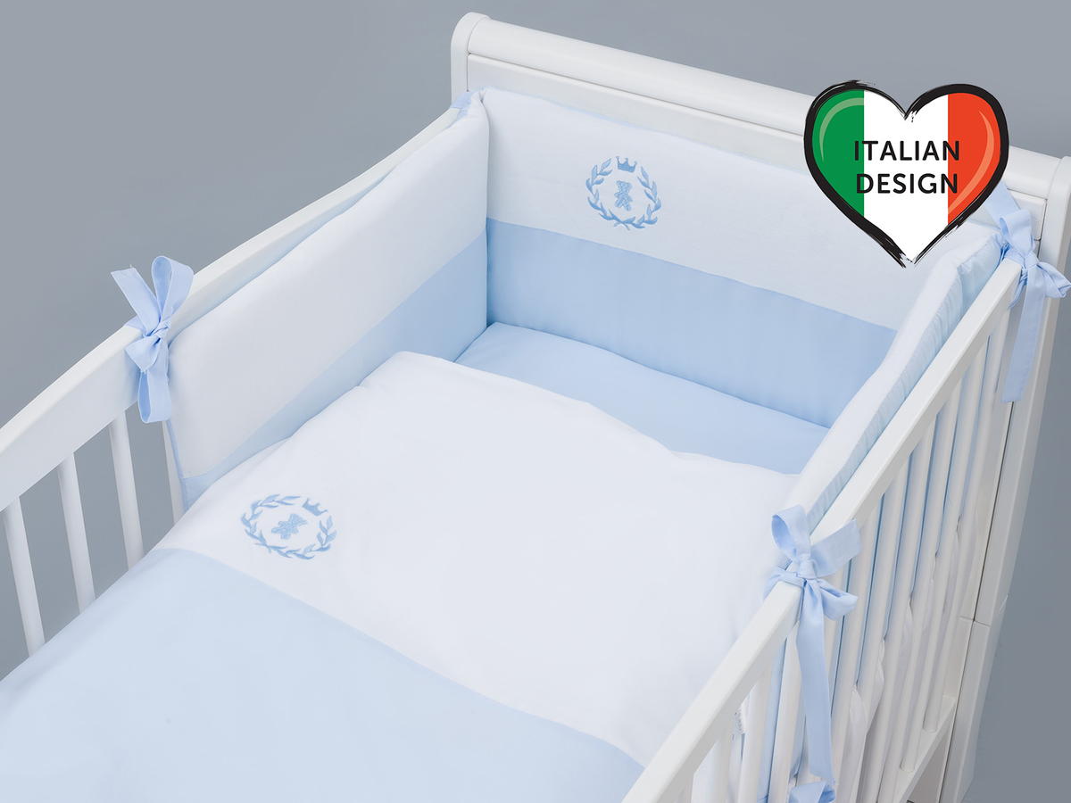 Комплект постельного белья Lepre Velour Bear 6 предметов (125*65) (Голубой)