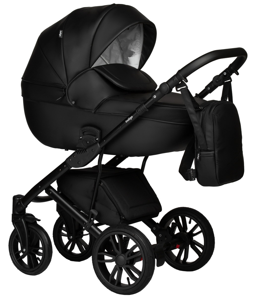 Детская коляска Indigo Mio Eco 2 в 1 (01 (черная кожа))