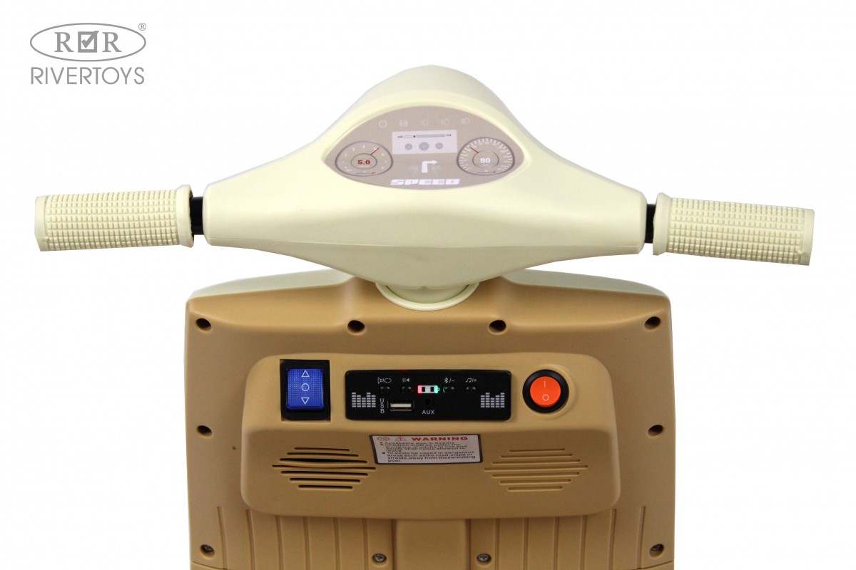 Детский электроскутер RiverToys K777PX-A бежевый 0f3dwc2rzobdpgt9fs39m5t25nhppr58