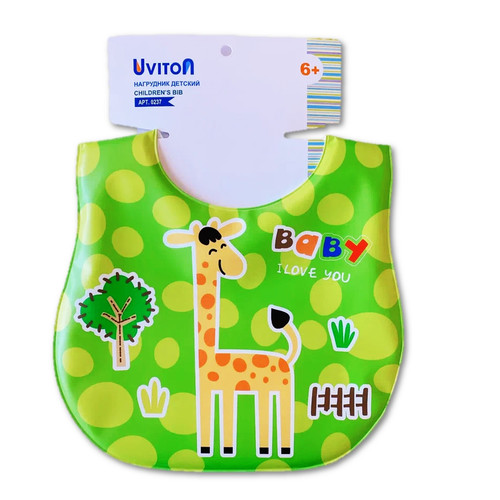 Нагрудник непромокаемый Uviton 6+ арт. 0237 Жираф, зеленый d1d41054445ae2fa6b3d671de05f64e2