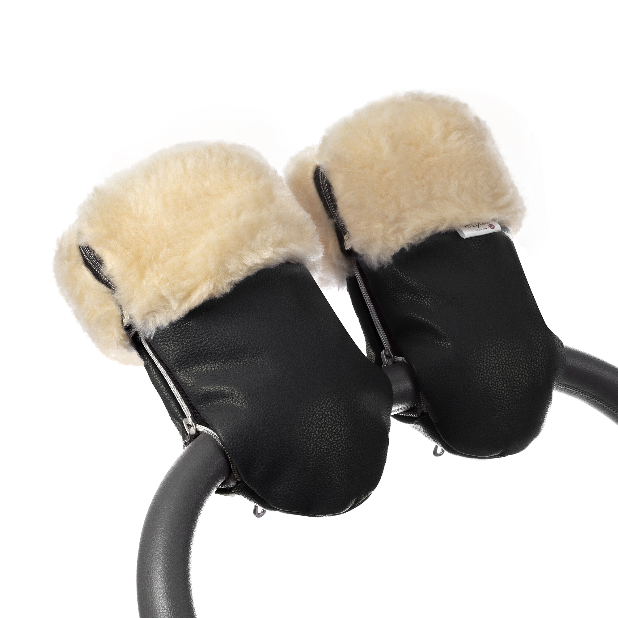 Муфта-рукавички для коляски Esspero Double Leatherette (Натуральная шерсть) Black 611ac49a06ad6bf3f9ee2483ad345a7f