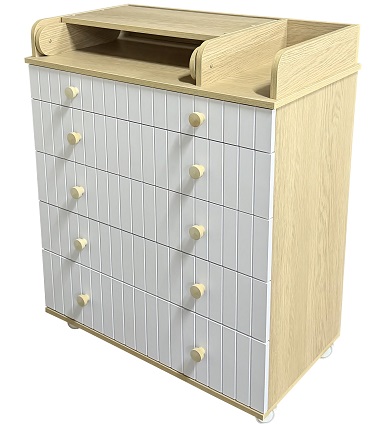 Пеленальный комод Кедр Lada (дуб/белый)