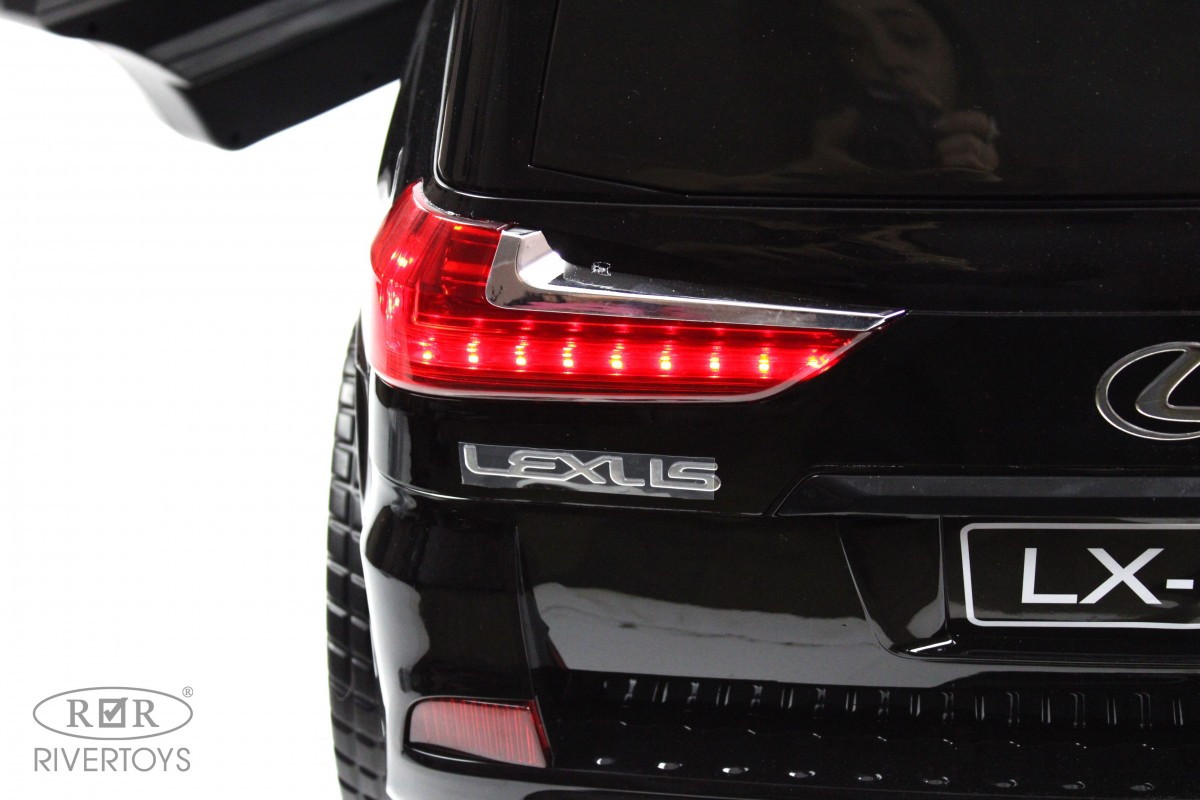 Детский электромобиль RiverToys Lexus 570 E555EE черный глянец ovtvozigj42tgb2739btobuminpfjkwj