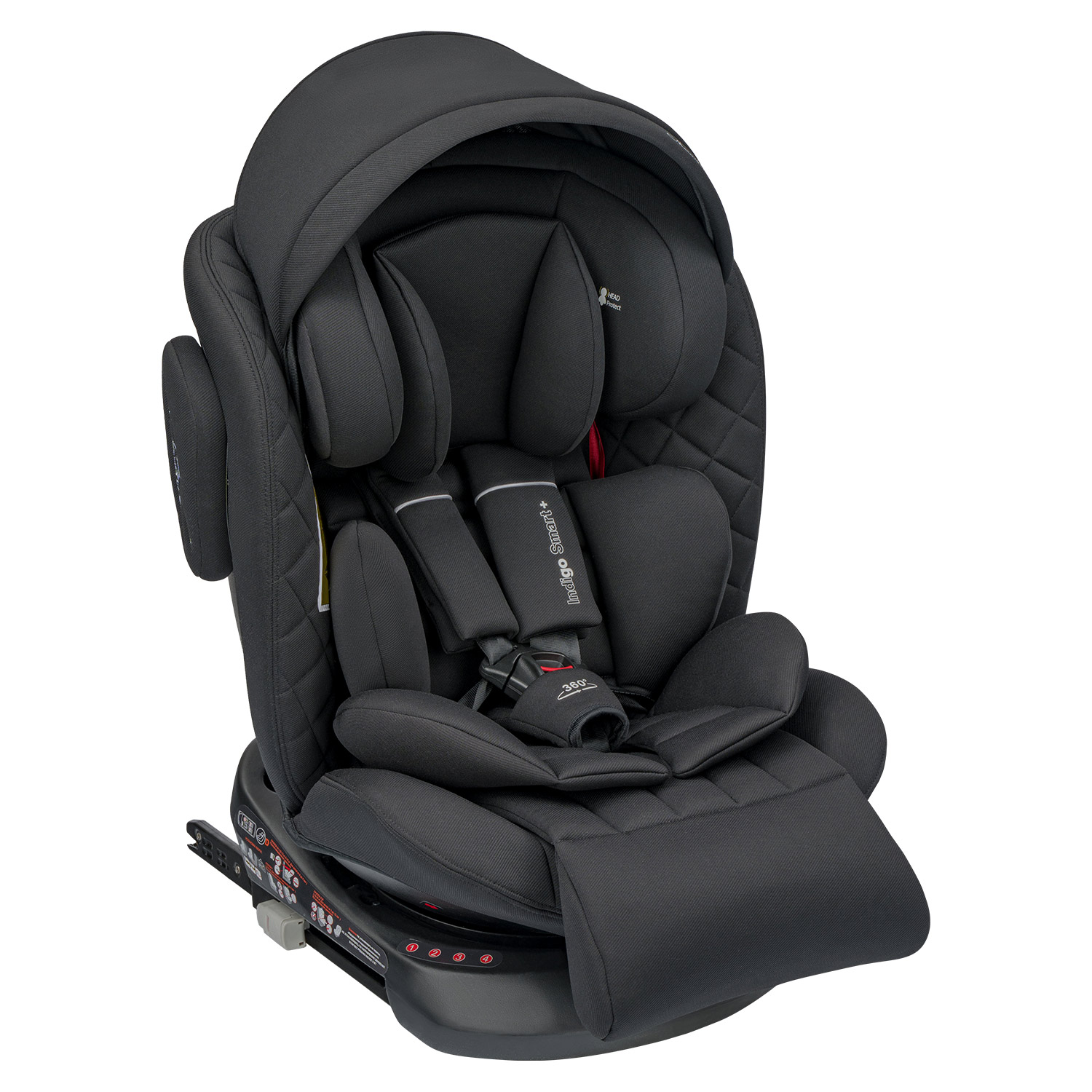 Автокресло Indigo SMART+ ISOFIX, группа 0+1+2+3 черный c0e08fd50b60283f019df2b91bec93fc