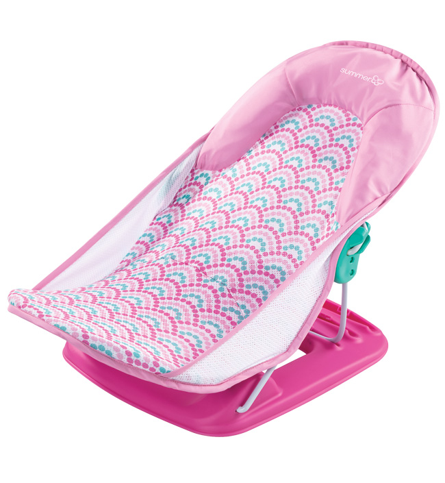 Лежак с подголовником для купания Summer Infant Deluxe Baby Bather розовый/волны 108107400-lezhak-s-podgolovnikom-dlya-kupaniya-summer-infant-deluxe-b