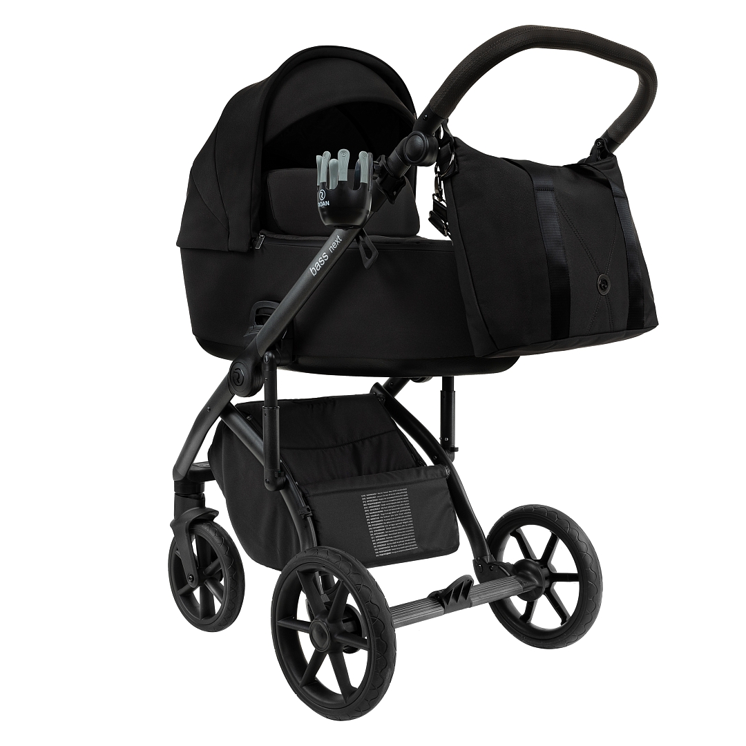 Коляска 2 в 1 Roan Bass Next (Caviar Black/Black/руч.Black)