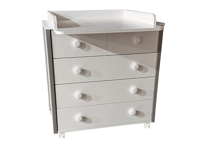 Пеленальный комод Антел Malenkiy Princ (белый/серый)