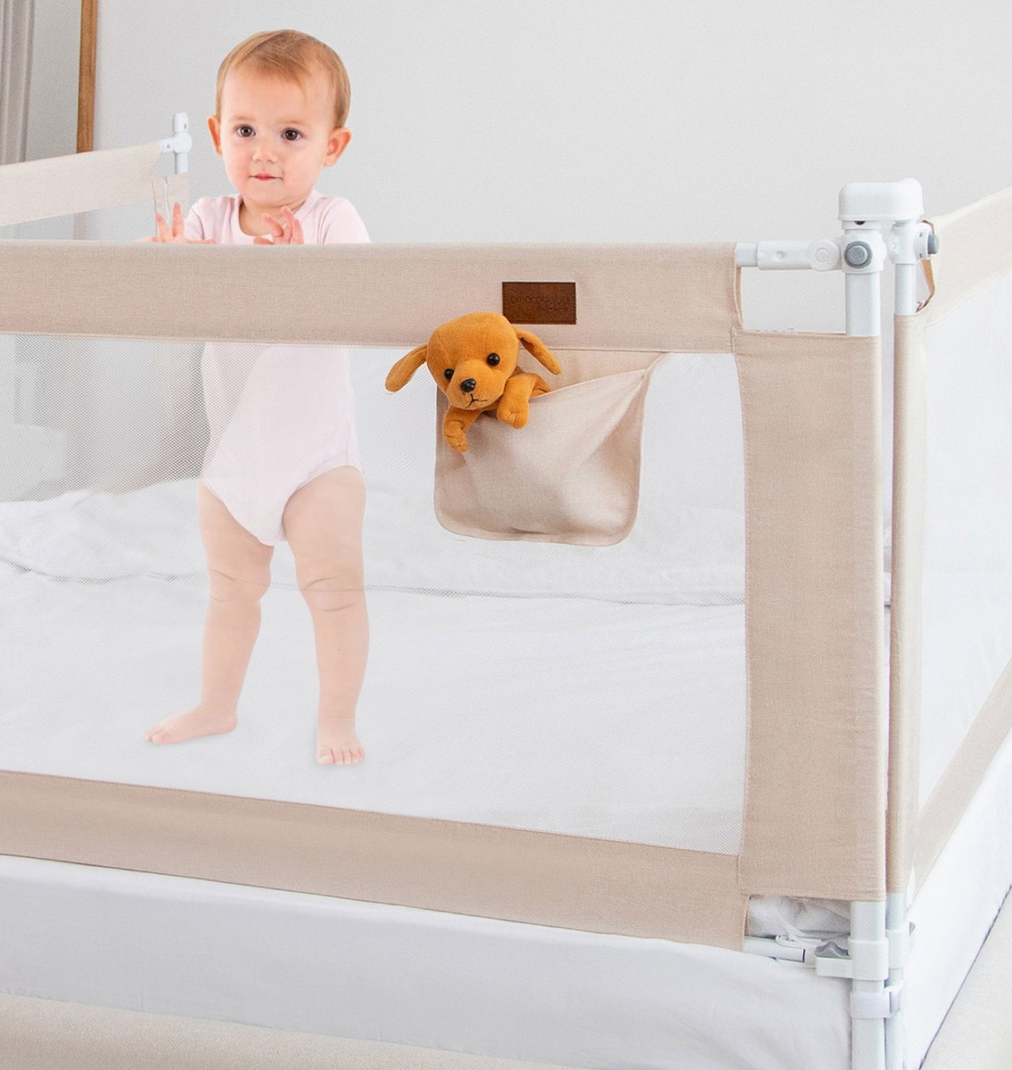 Барьер для кровати AmaroBaby Linear 120 см бежевый 4708df5x2ja44s14qo4zq6y9n7mfg3l0