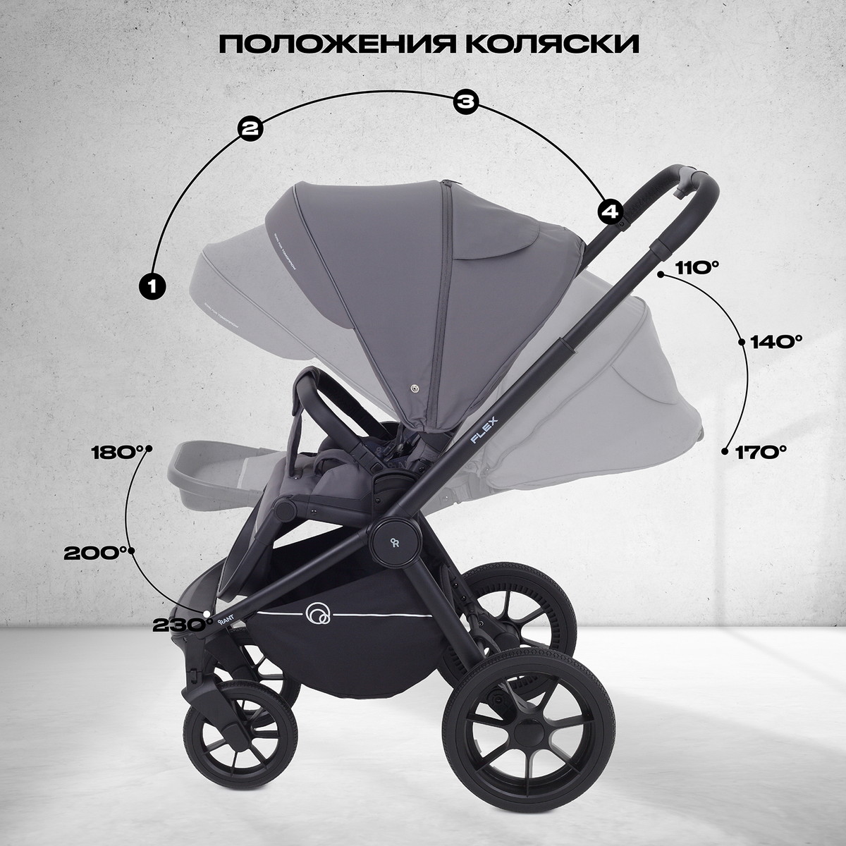 Детская коляска Rant Flex 2 в 1 RA076 Graphite 4bcq7uo4004boxkeq40skaub1rkv6lai