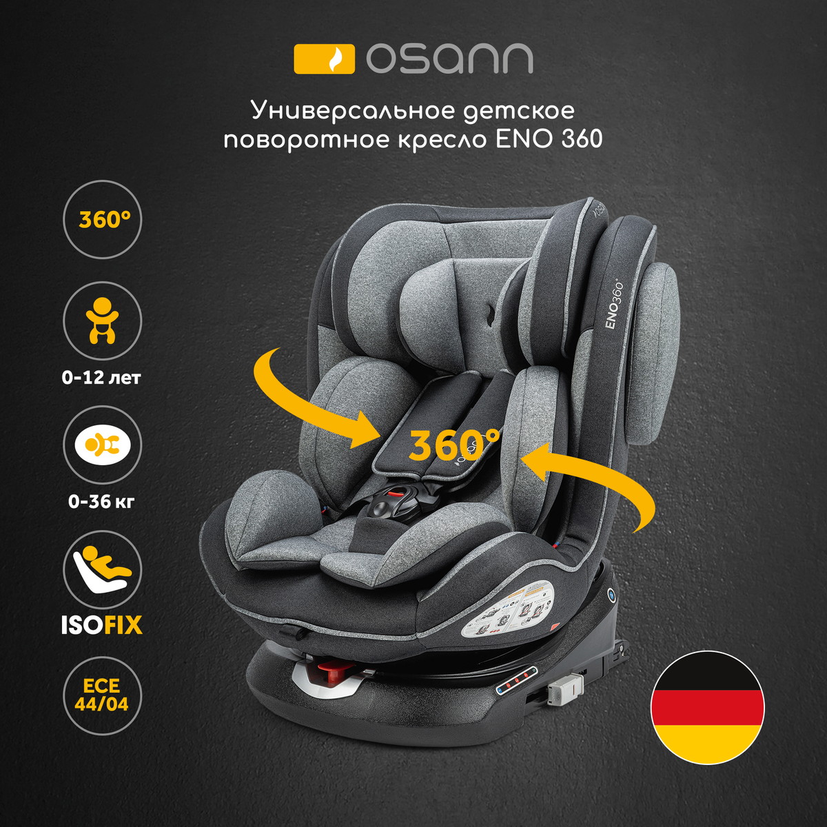 Автокресло Osann Eno 360 Universe Grey wcgxisbugkt8g8qo4kun4vbsixas5qj5