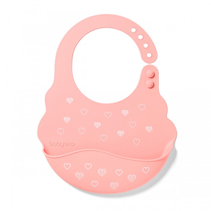 Нагрудник силиконовый BabyOno с регулируемой застежкой Розовый e91541c110b296cf06c8f369f9e6c951