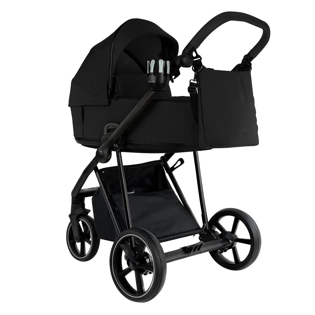 Коляска 2 в 1 Roan Sol (Caviar Black/Black/руч.Black)