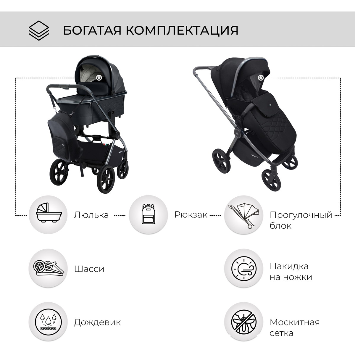 Коляска 2 в 1 Sweet Baby Elegante BRD Black h0ivmo7hkjn4s6eb16xfypsh52yg9wyi