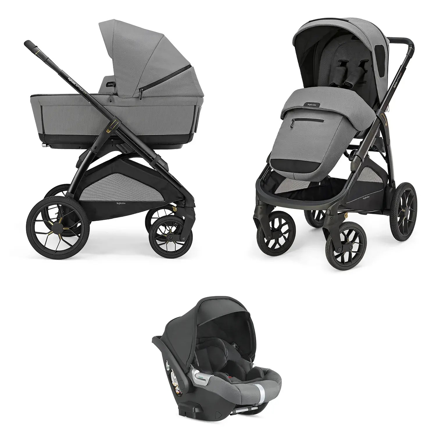 Коляска 3 в 1 Inglesina Aptica XT (DRW I-Size) с подставкой под люльку Stand Up (Canyon Grey 2025)