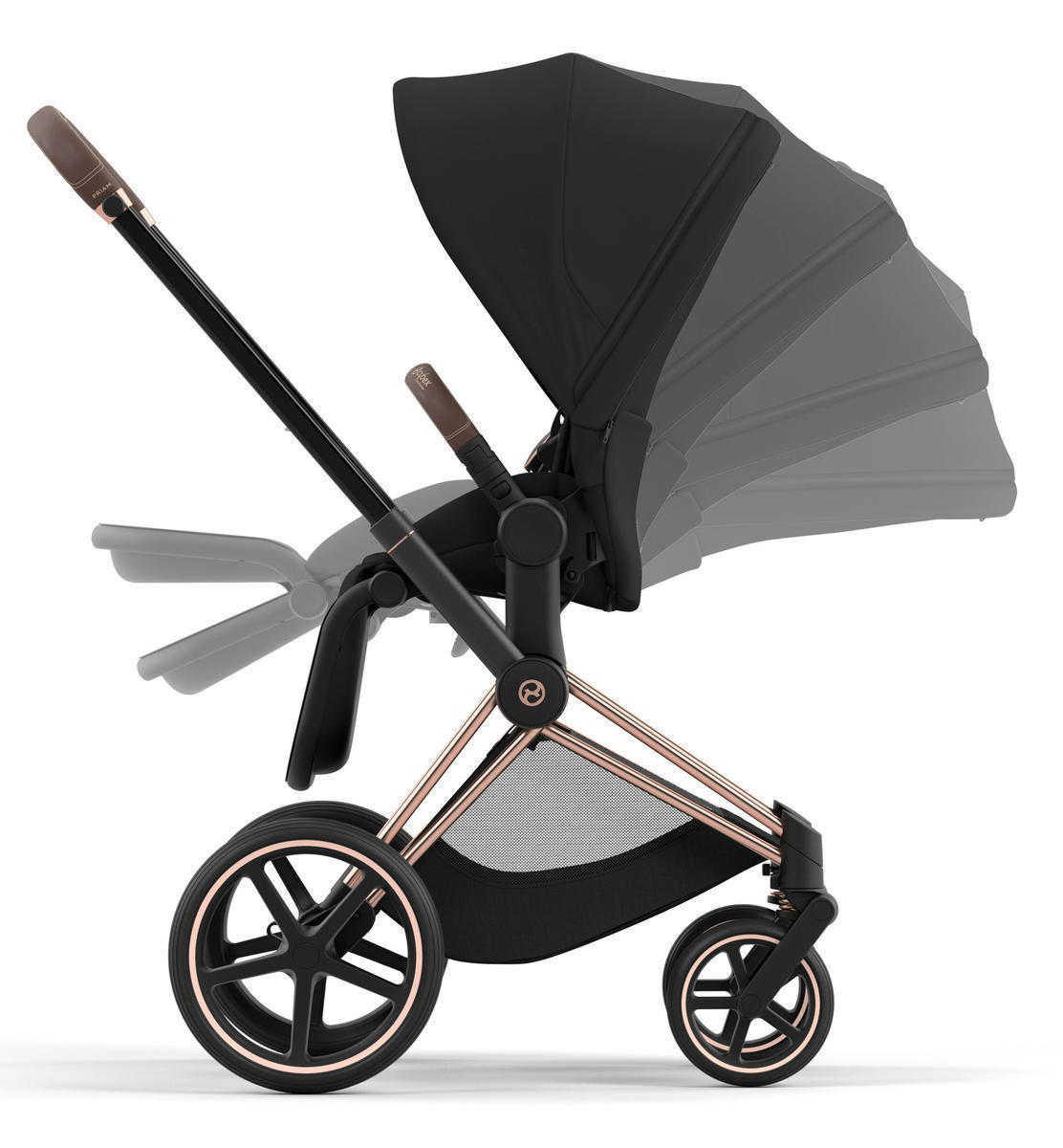 Коляска 2 в 1 Cybex Priam IV (шасси Rosegold) Sepia Black 0v25c82t651zav53vyg3i2765ceg2i82