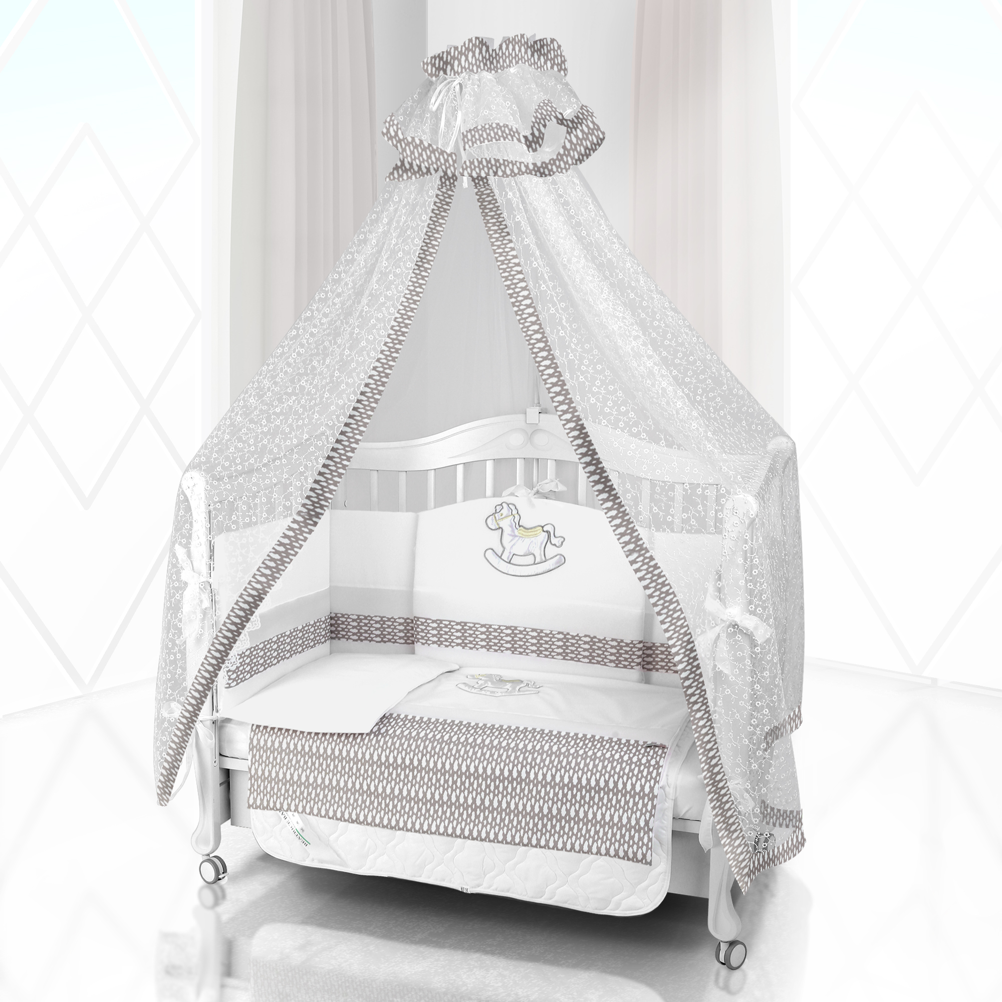 Комплект постельного белья Beatrice Bambini Unico IL Cavallo Nuvole (125х65) bianco grigio 3ad150d9eb299769d94f8dfab5403918