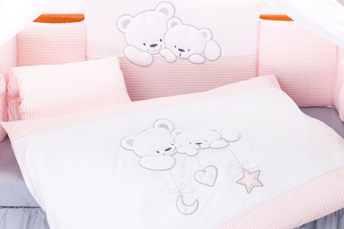 Комплект постельного белья Lepre Sweet Bears 6 предметов (125*65) 22 розовый в полоску e3034651bb677599e56a810863f7ad0d