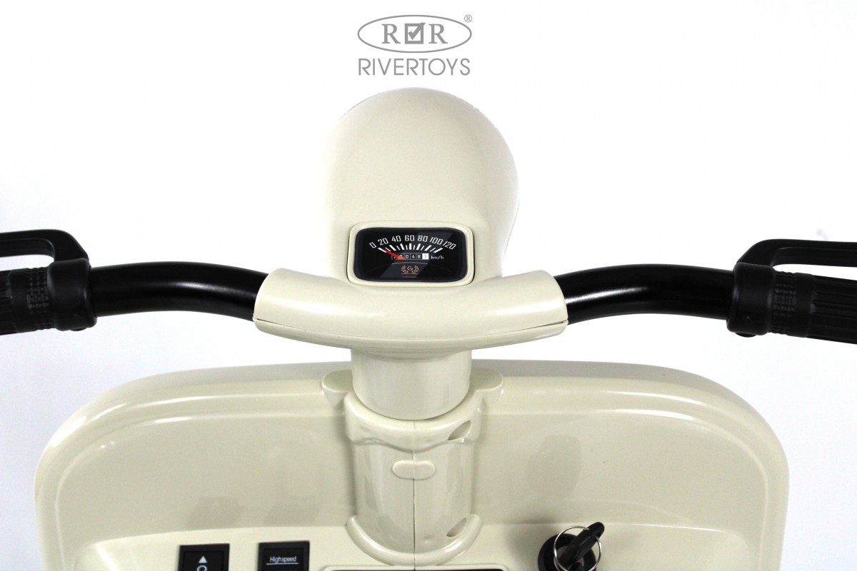 Детский электроскутер RiverToys VESPA M888MM серый b03oj35xvsgjwzvxzkk340nx2br95jm0