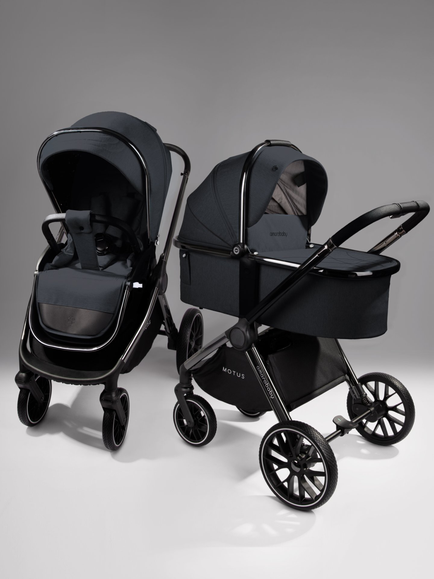 Коляска 2 в 1 Amarobaby MOTUS V2 (Серый )