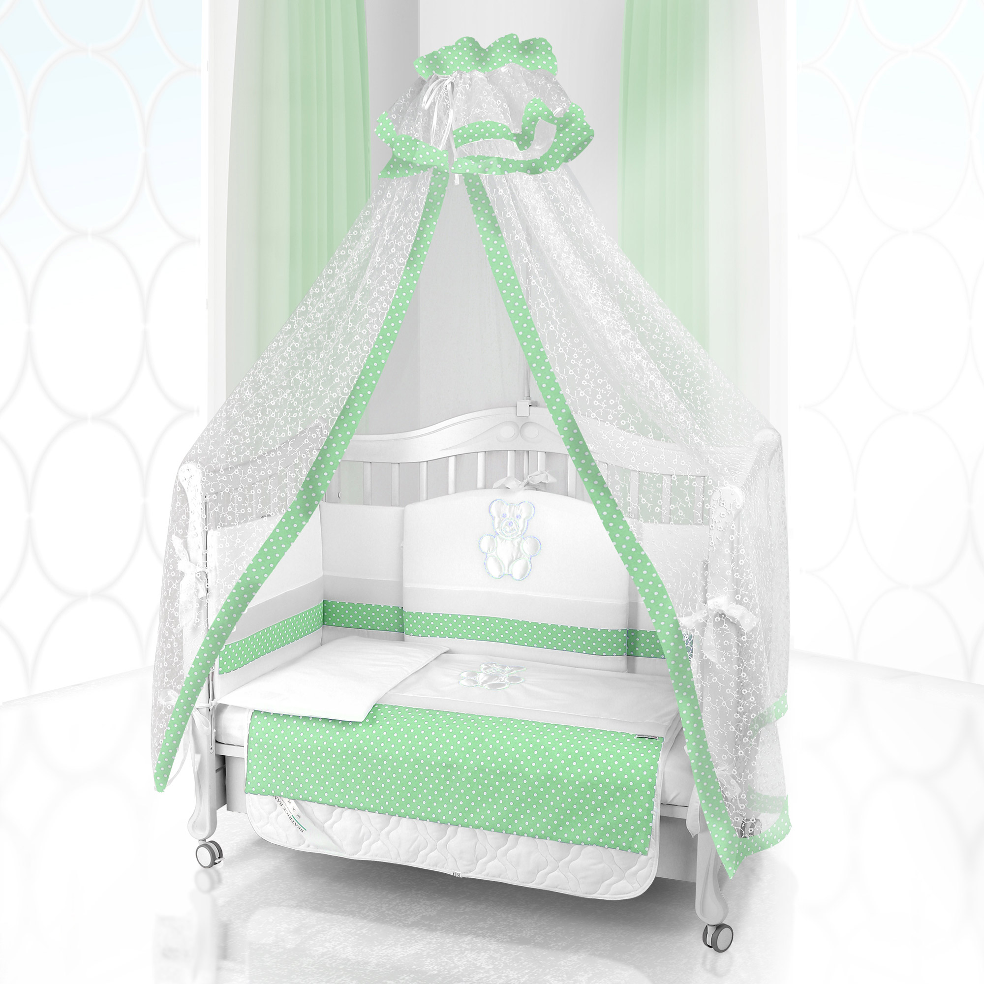 Комплект постельного белья Beatrice Bambini Unico Puntini (125х65) bianco verde ef51ce07d73e5f7f4294e9e92c5aa758