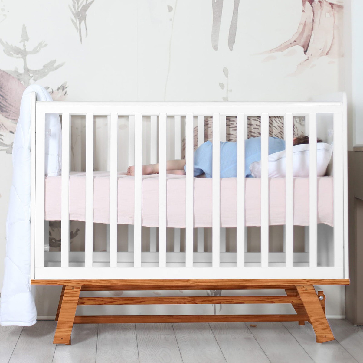 Детская кроватка Sweet Baby Nuovo с маятником Белая/Натуральная enu6qb6gjta7vfroe8b15cl4b5euclts