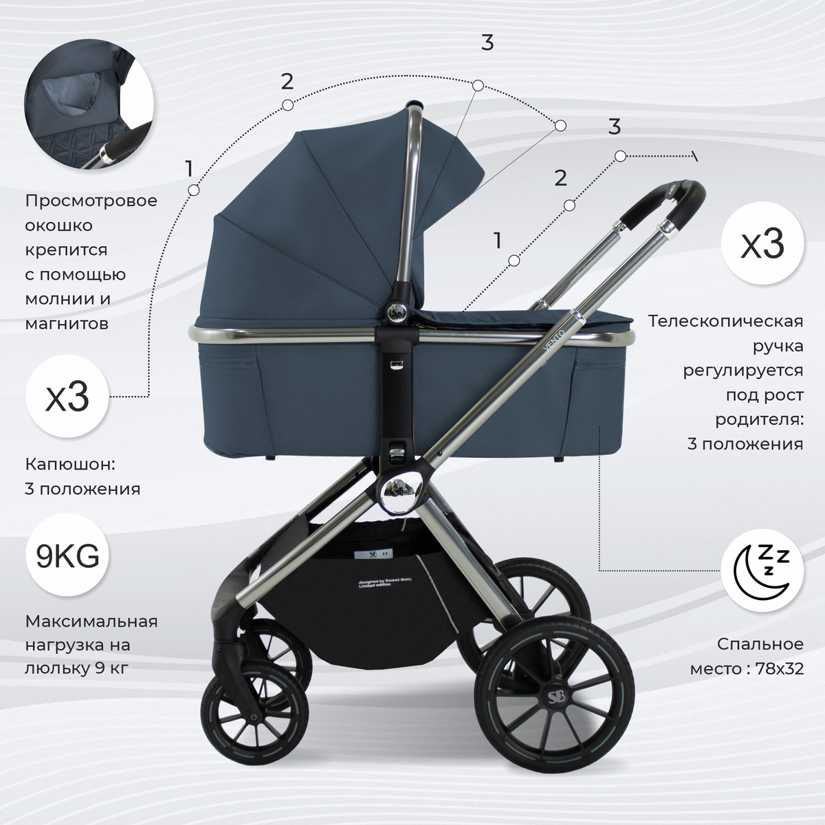 Коляска 2 в 1 Sweet Baby Vento Silver Blue c7dc681ig6bu4hz37dwi8dj0b2la6fzr