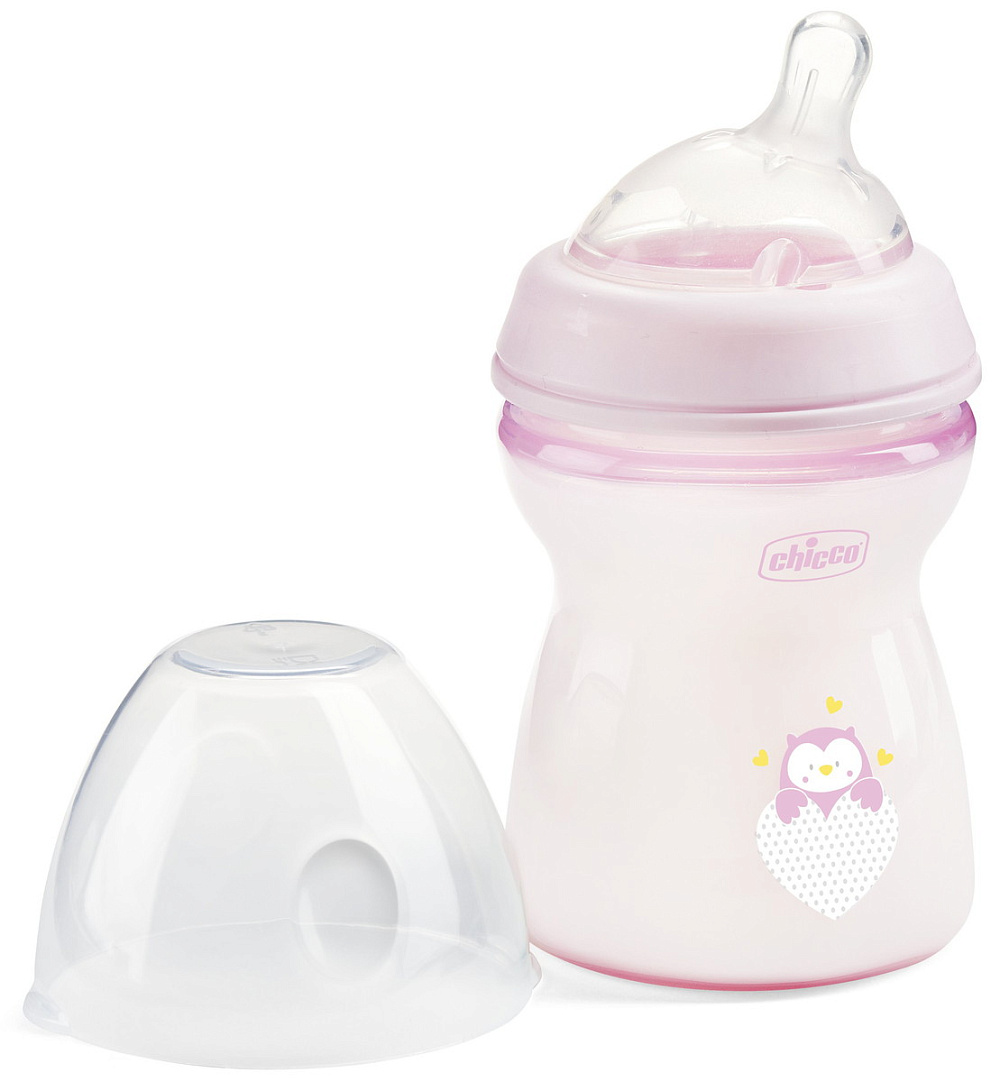 Бутылочка для кормления Chicco NaturalFeeling, GIRL, 250мл 2м+ (пласт) (розовый)