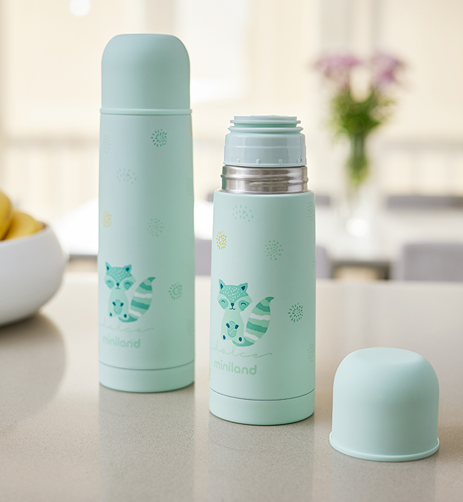Детский термос для жидкостей Miniland Thermy Dolce 500 мл бирюзовый/енот qt3gj9950f4xpq8yijqxnzngz7trnocx