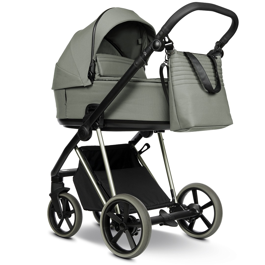 Коляска 2 в 1 Roan Sol Vintage Luxury (Sage Green/Sage/руч.Black)