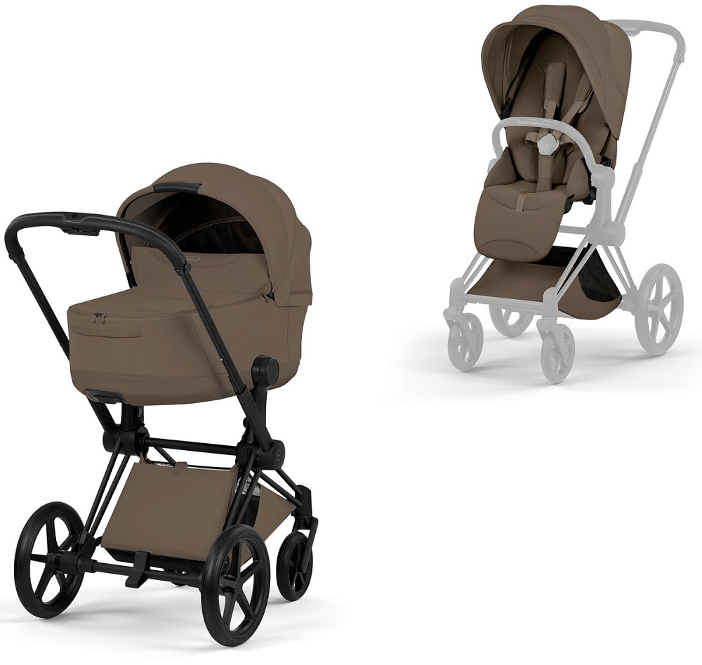 Коляска 2 в 1 Cybex Priam V Matt Black Style Collection (Coconut Brown)