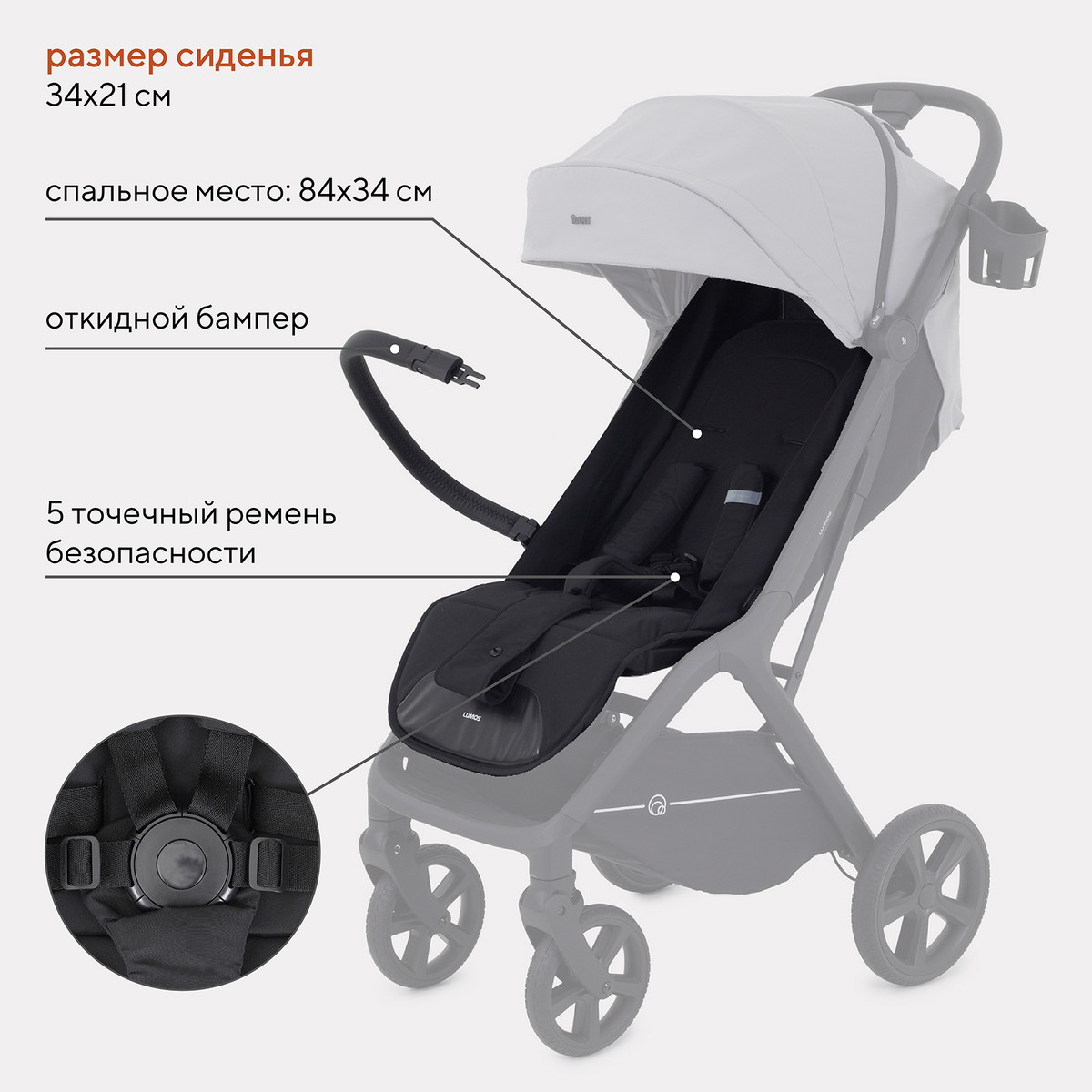 Прогулочная коляска RANT LUMOS Classic Grey w0xqrmxuijdeypfighrqdu9zff2znljc