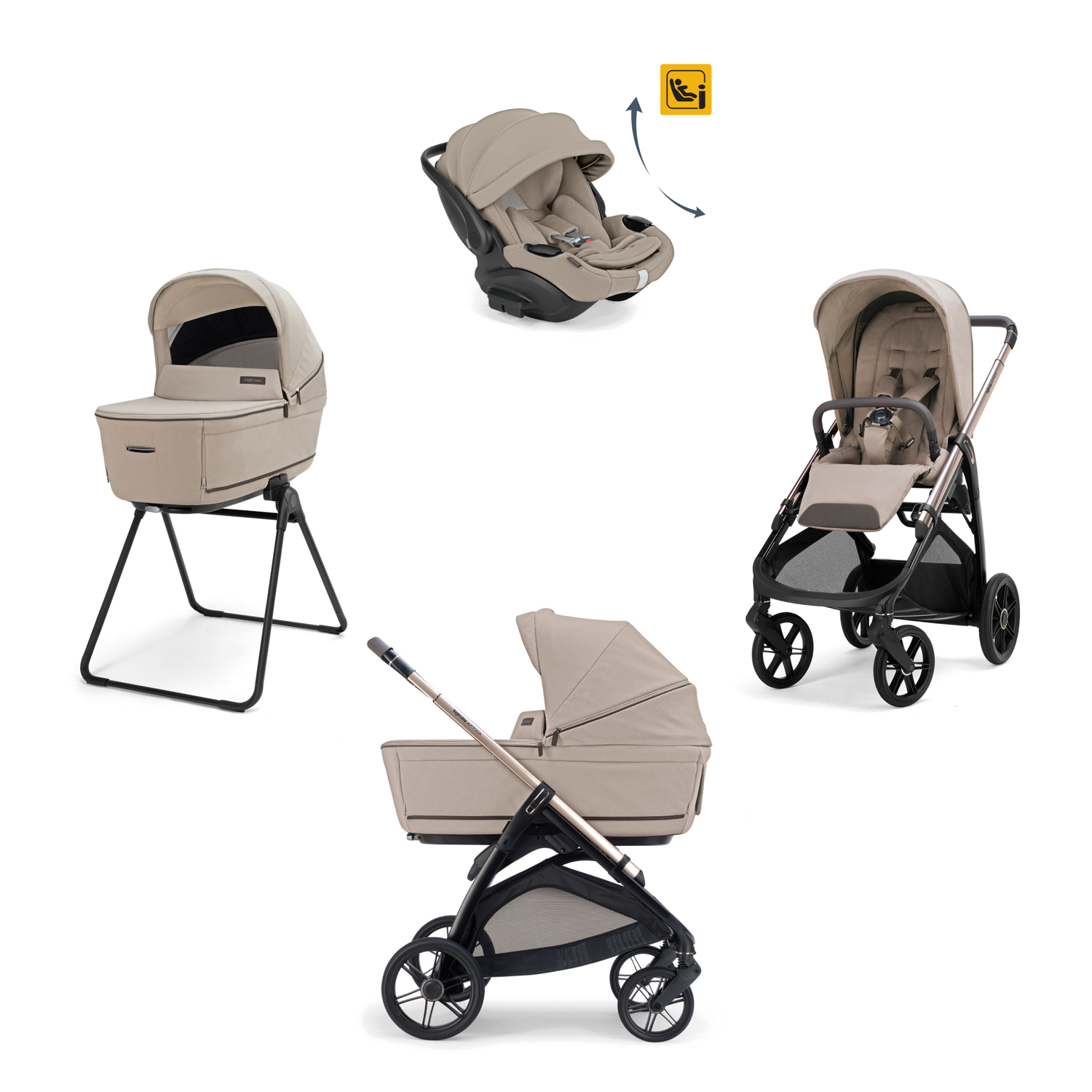 Коляска 3 в 1 Inglesina Aptica (Darwin Recline Evo) (Vicuna Beige)