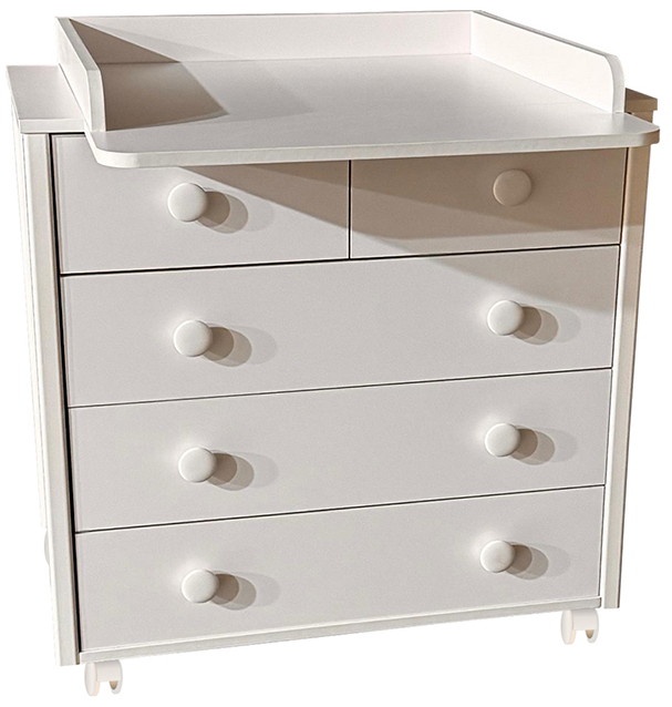 Пеленальный комод КЕДР Valencia (Белый/белый)
