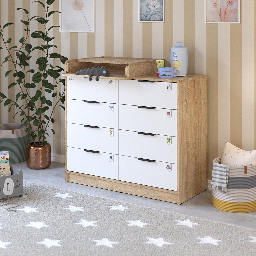Комод Pituso Kids Optimum ЛДСП Дуб сонома-белый t0fswwh2kahzf2nuvkcmrh9ihbi19uka